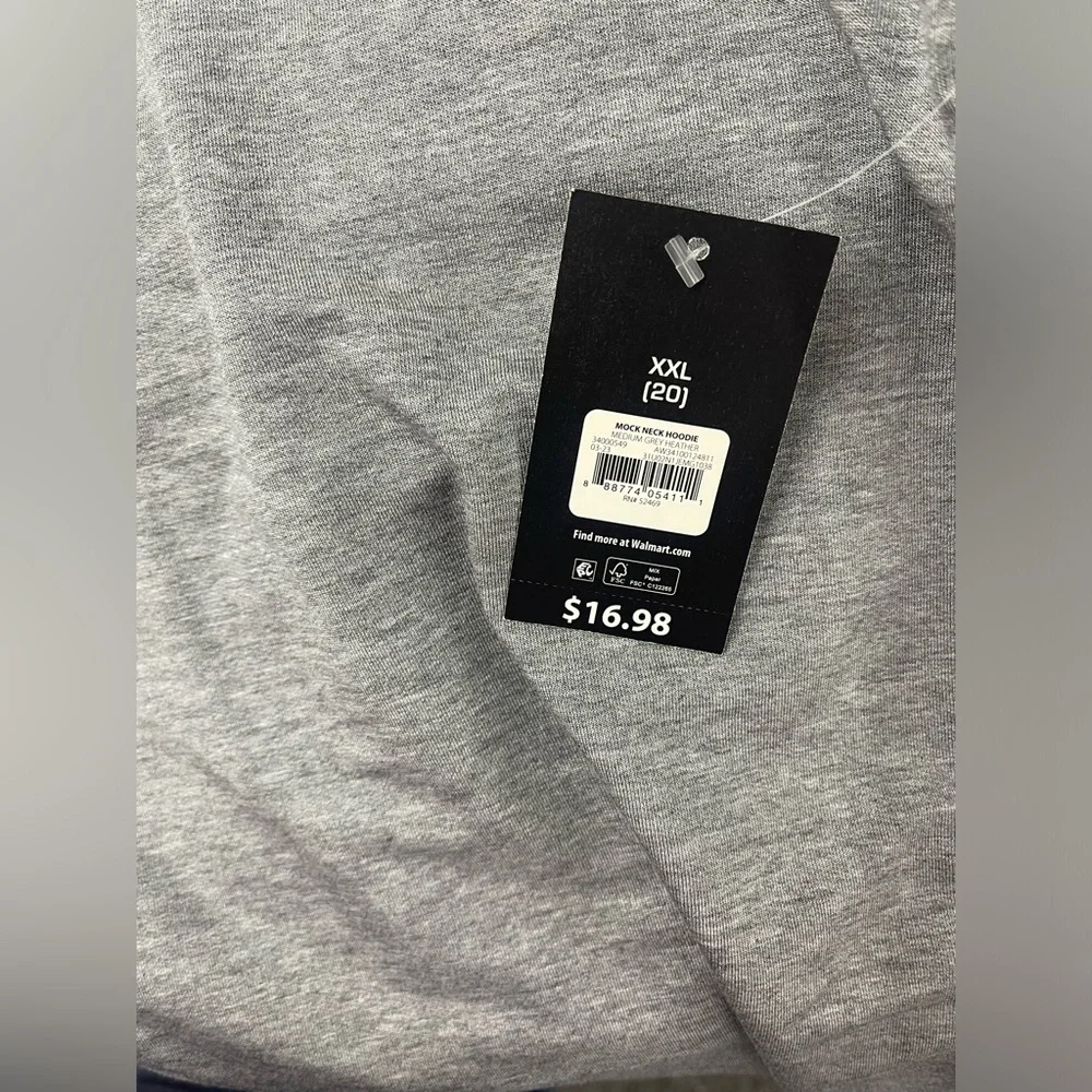 Athletic Works Women's French Terry Mock Neck Hoodie - Picture 5 of 5